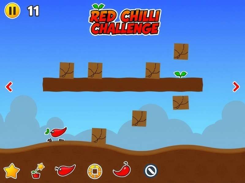 Red Chilli Challenge gameplay mechanics showing chili collection and obstacle avoidance